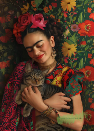 frida Kahlo Mit Katze