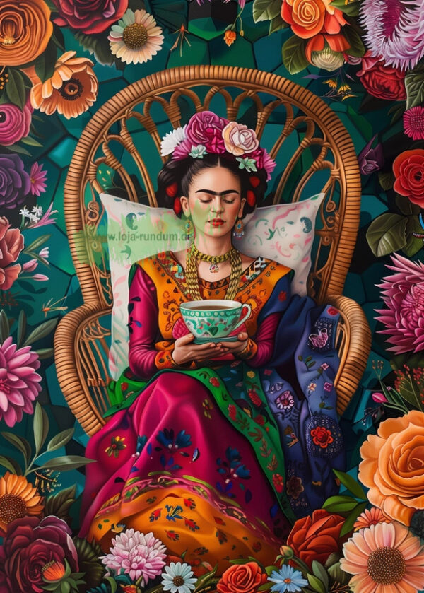 frida Kahlo Frida Kahlo Mit Teetasse 043