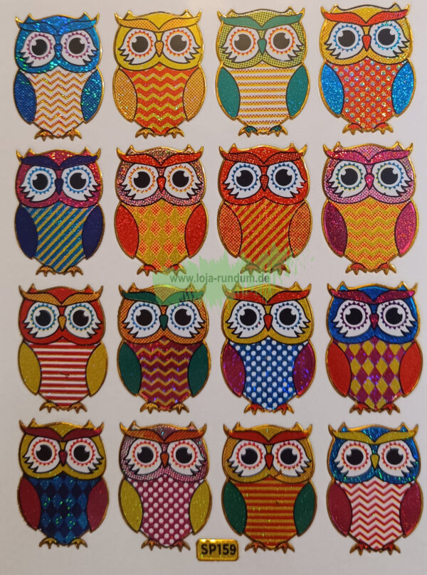 Owls - Glitter Stickers