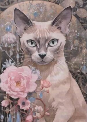 ch0159 Katze Mit Rosen