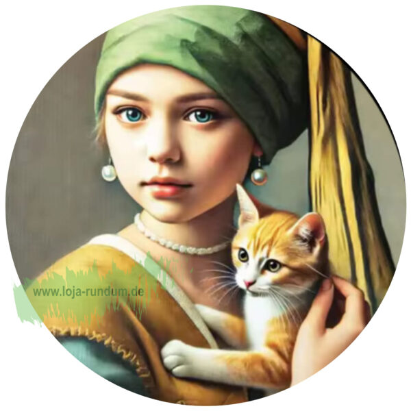 Sticker - Girl with the Shiny Earring - Katze