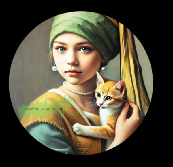 Sticker - Girl with the shiny earring - Cat