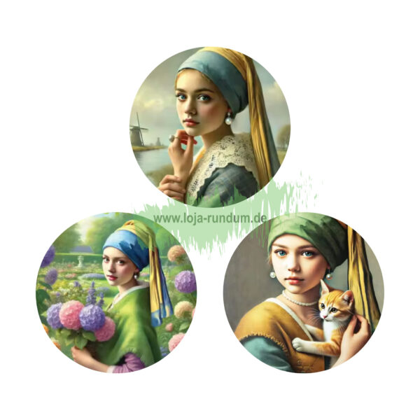 Sticker - Girl with the shiny earring - Set